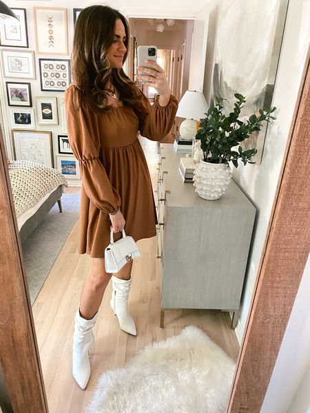 This dress screams fall 🍂comes in several colors & is under $50. Wearing an XS. Amazon find, Amazon finds, Amazon fashion, Amazon fashion finds, Amazon outfits, fall outfits, Amazon fall outfits