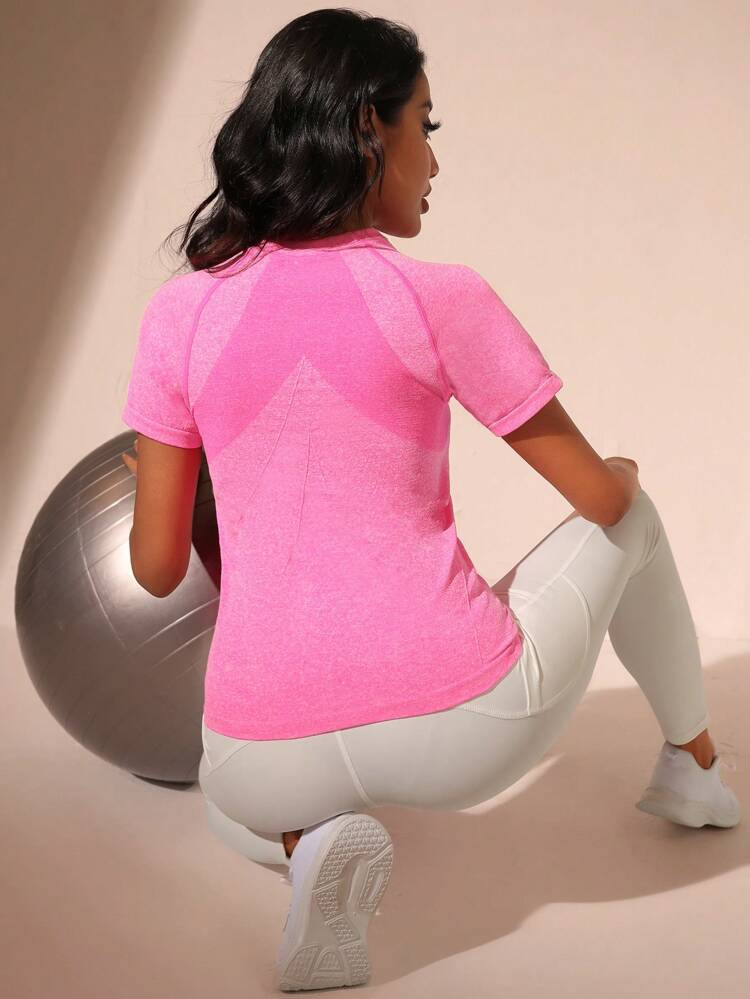 SHEIN Solid Raglan Sleeve Sports Tee | SHEIN