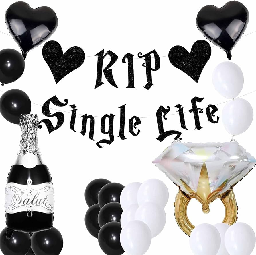 Gothic Bachelorette Party Decorations Glitter Black Rip Single Life Bachelorette Party Banner,Bal... | Amazon (US)