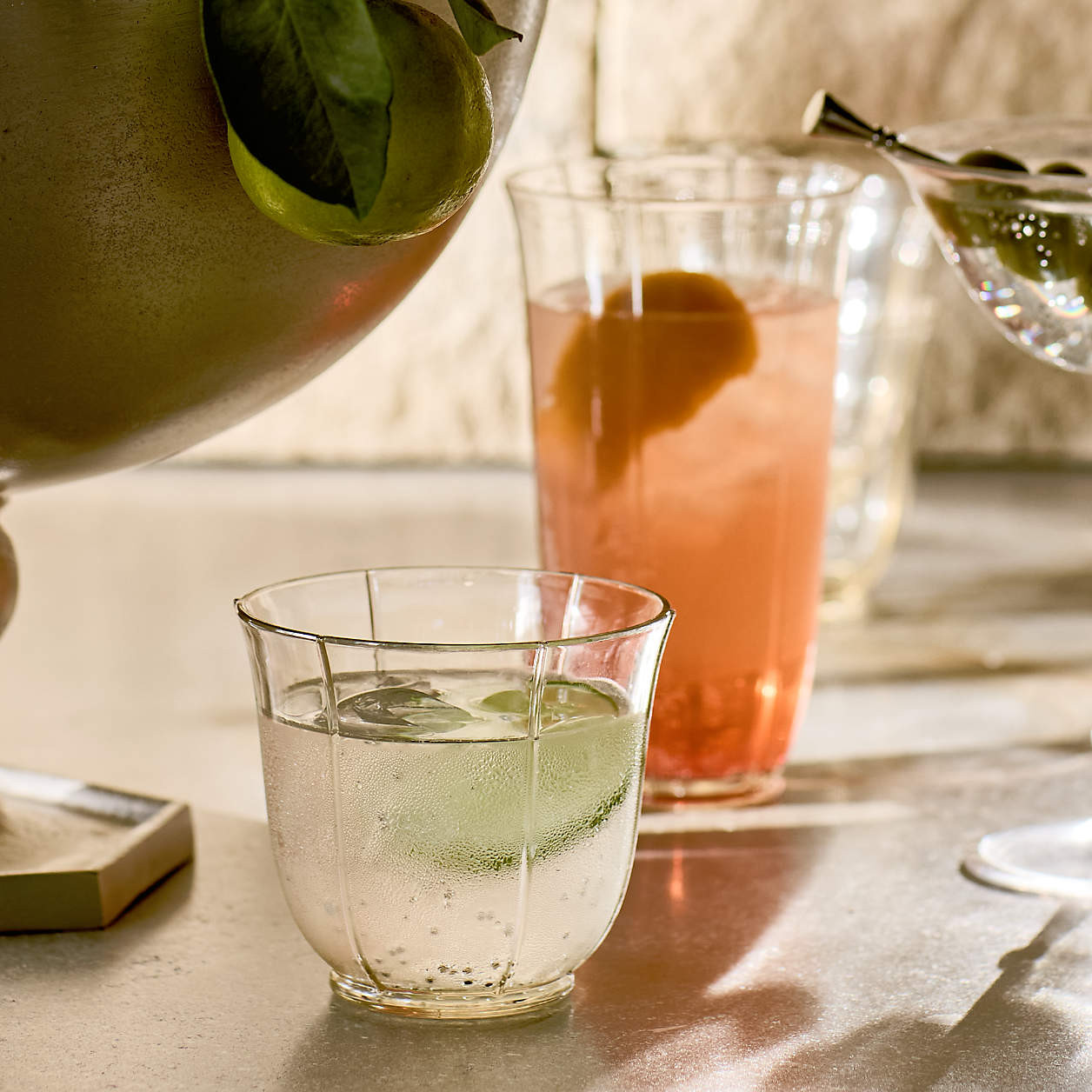 Camilo 12-oz. Acrylic Double Old-Fashioned Glass by Jake Arnold + Reviews | Crate & Barrel | Crate & Barrel