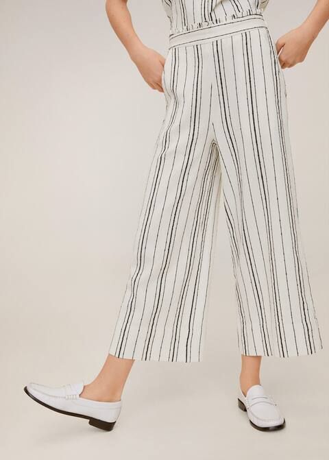 Striped cotton trousers | MANGO (UK)