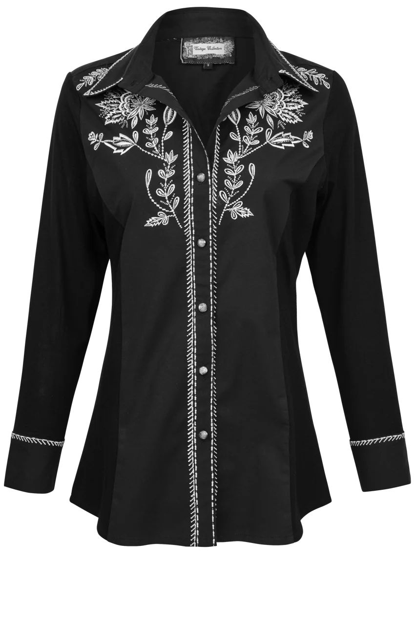 Vintage Collection Black Embroidered Western Shirt | Pinto Ranch | Pinto Ranch