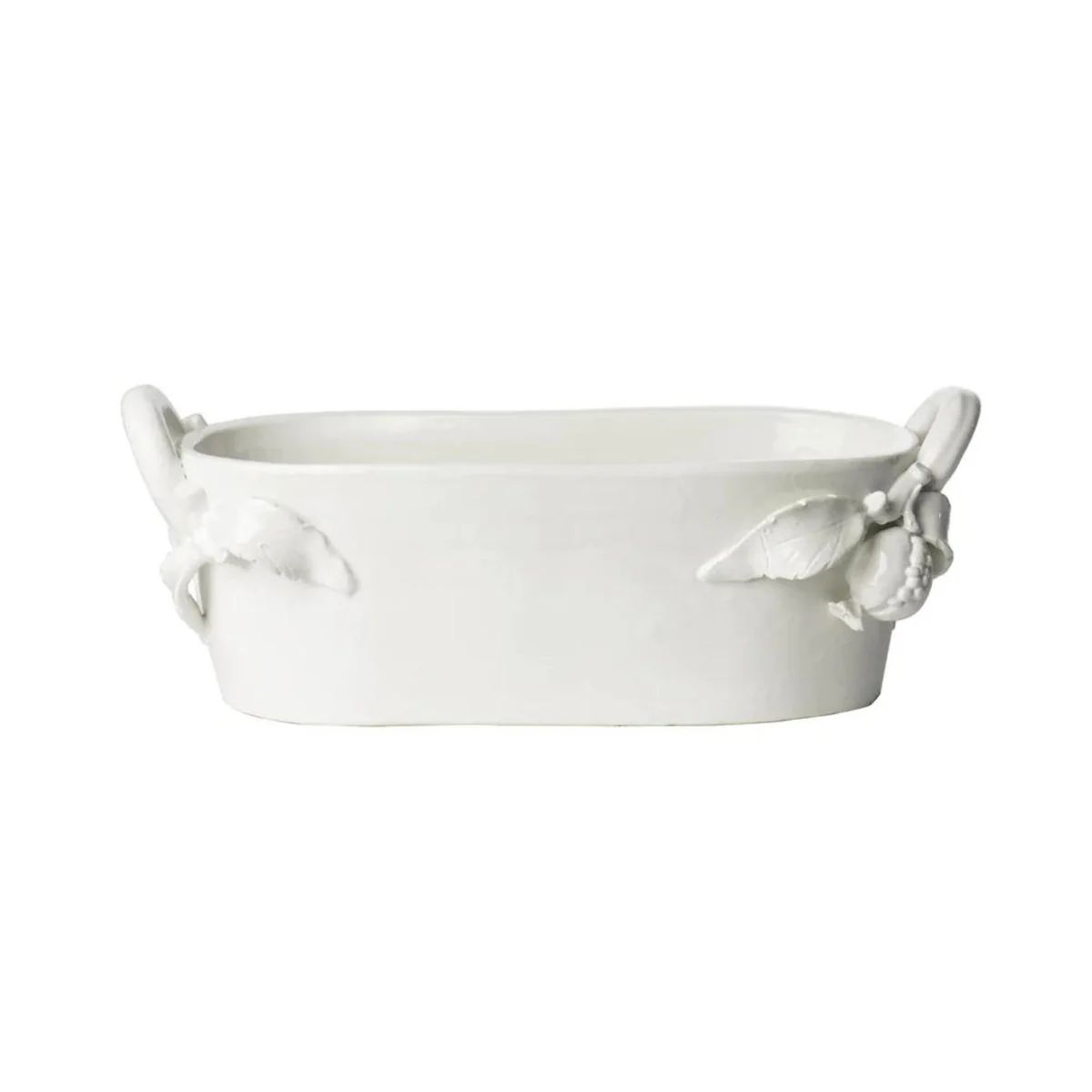 Italian White Ceramic Pomegranate Centerpiece Bowl | The Well Appointed House, LLC