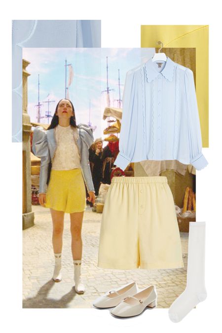 Spring outfits inspired by Bella Baxter in Poor Things 🌕🌕💎💎
Yellow silk shorts | Victorian aesthetic | Regencycore | Light blue ruffle blouse | Brunch outfit ideas | Pastels | Sheer white socks 

#LTKwedding #LTKparties #LTKstyletip