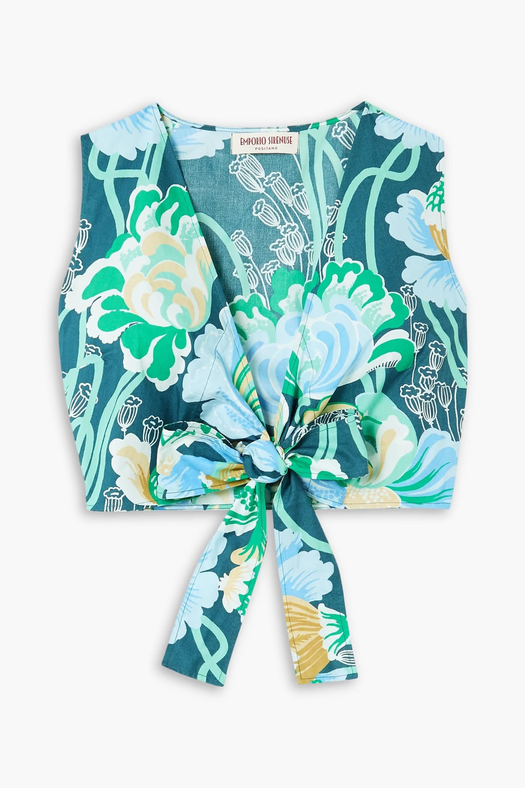 Sonia cropped floral-print cotton-poplin top | The Outnet (US and CA)
