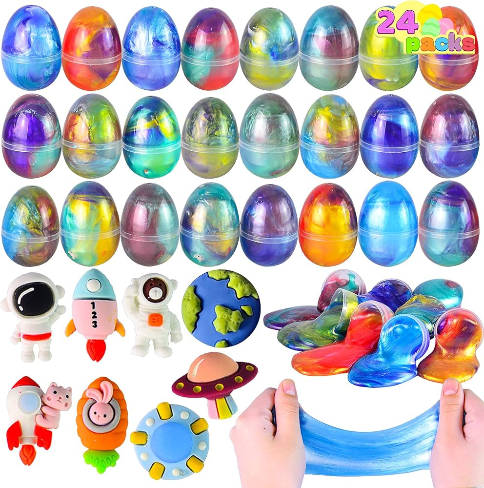 JOYIN 24 Pcs Galaxy Slime Eggs, Prefilled Easter Egg with Putty Slime and Toys for Kids Easter Pa... | Amazon (US)