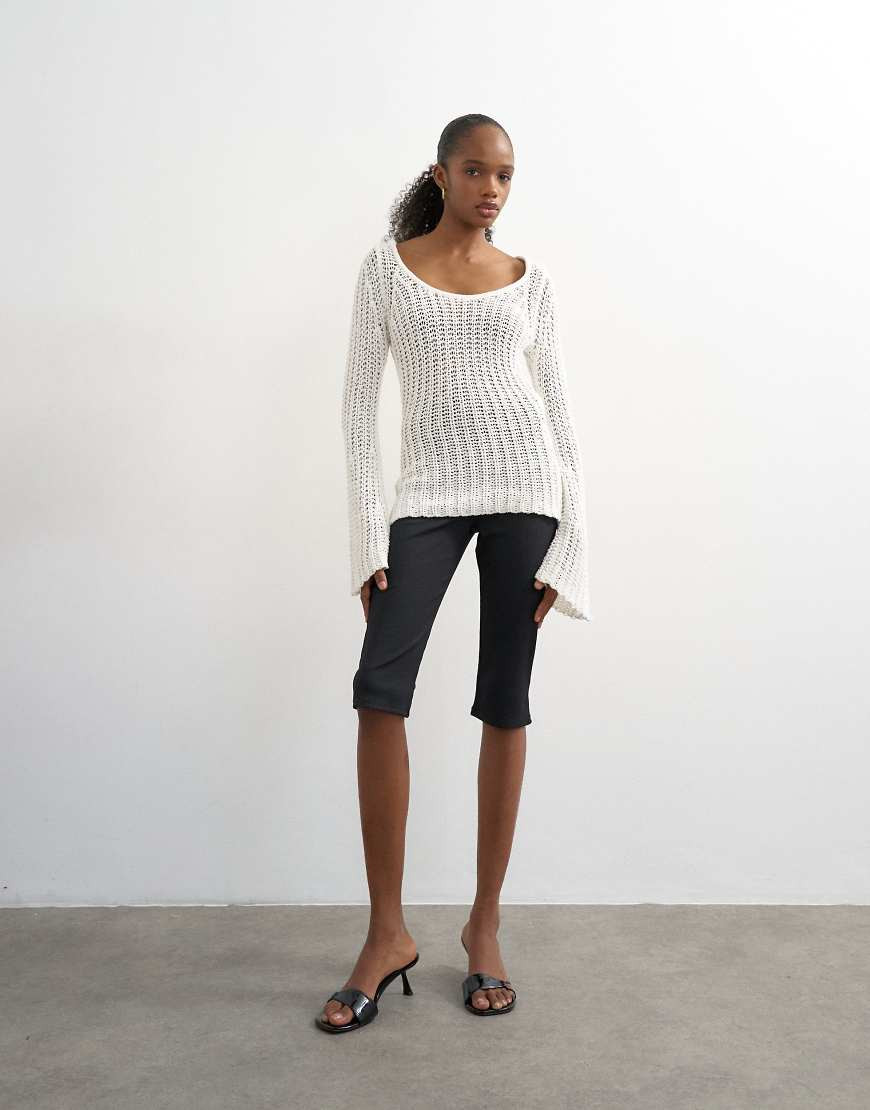Topshop rib capri trouser in black | ASOS (Global)