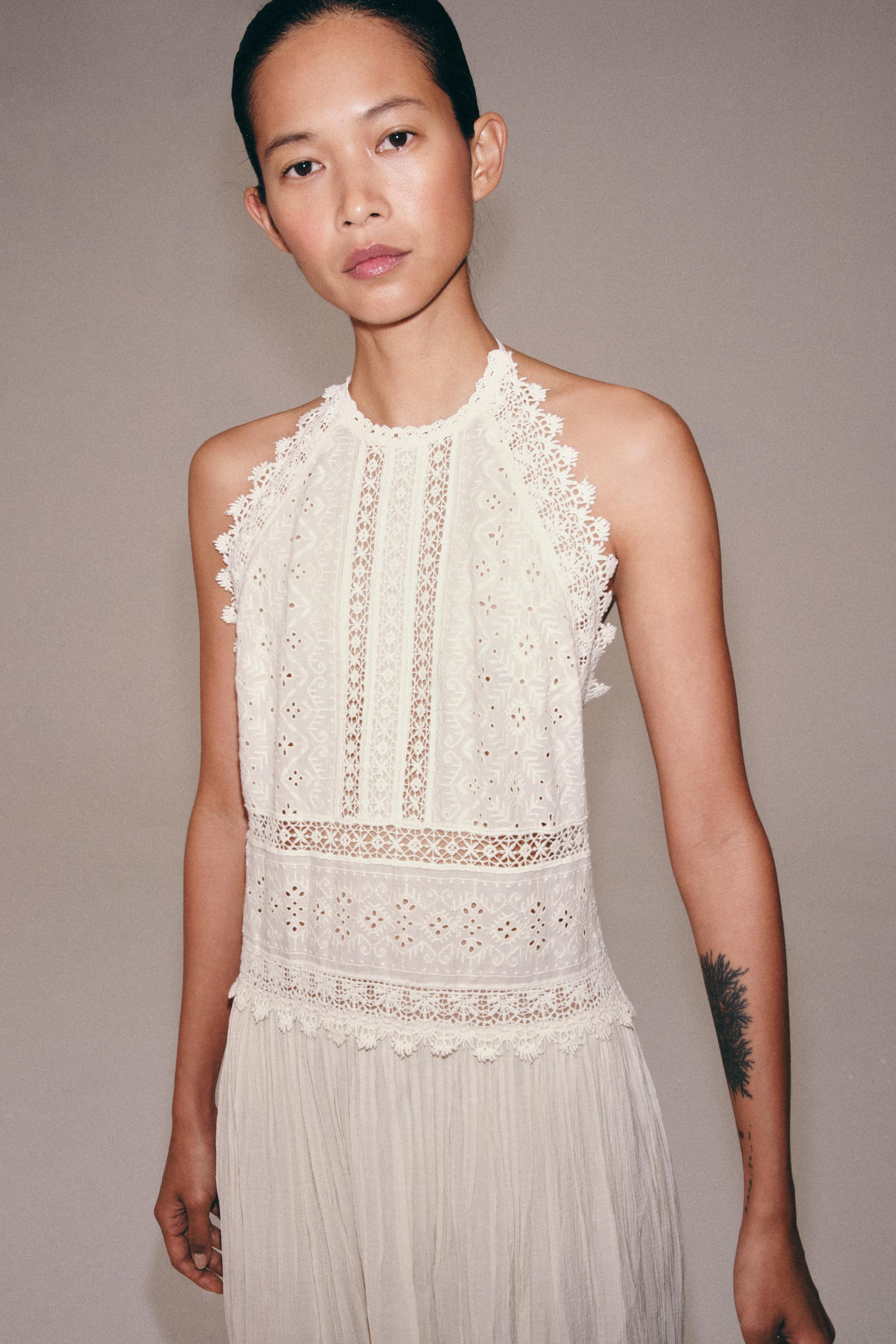 ZW COLLECTION LACE MIDI DRESS | Zara US