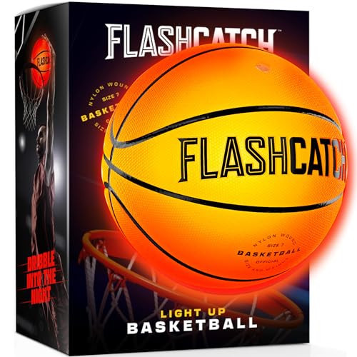FlashCatch Light Up Basketball - Glow in The Dark - Sports Gear Accessories Gifts for Boys 8-15+ Year Old - Kids Teens Gift Birthday Ideas - Teen Boy Toys Ages 8 9 10 11 12 13 14 15 Outdoor Teenager | Amazon (US)