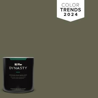 1 qt. #N350-7A Mountain Olive One-Coat Hide Semi-Gloss Enamel Interior Stain-Blocking Paint & Pri... | The Home Depot