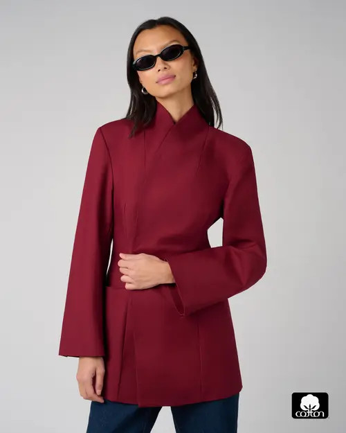 WeWoreWhat Hour Glass Blazer Jacket in Dark Cherry at Nordstrom, Size 10 | Nordstrom
