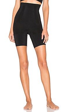 SPANX Oncore High Waisted Mid Thigh Short in Very Black from Revolve.com | Revolve Clothing (Global)