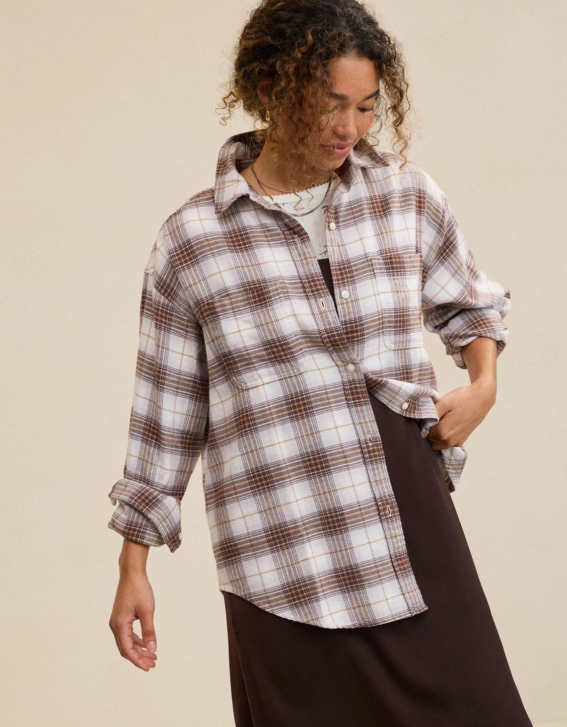 Aerie Anytime Fave Flannel Oversized Shirt | Aerie