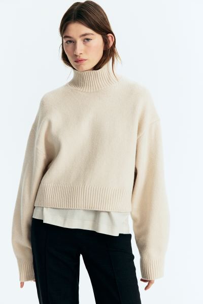 Oversized Mock-turtleneck Sweater - Black - Ladies | H&M US | H&M (US + CA)