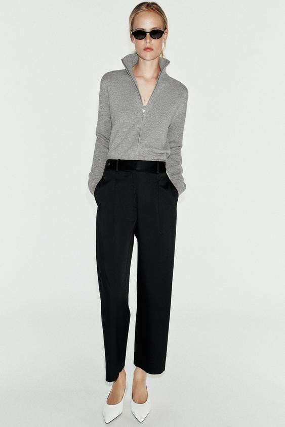 Zara - Side-Tab Waist Trousers - Black - S - Woman | Zara Canada