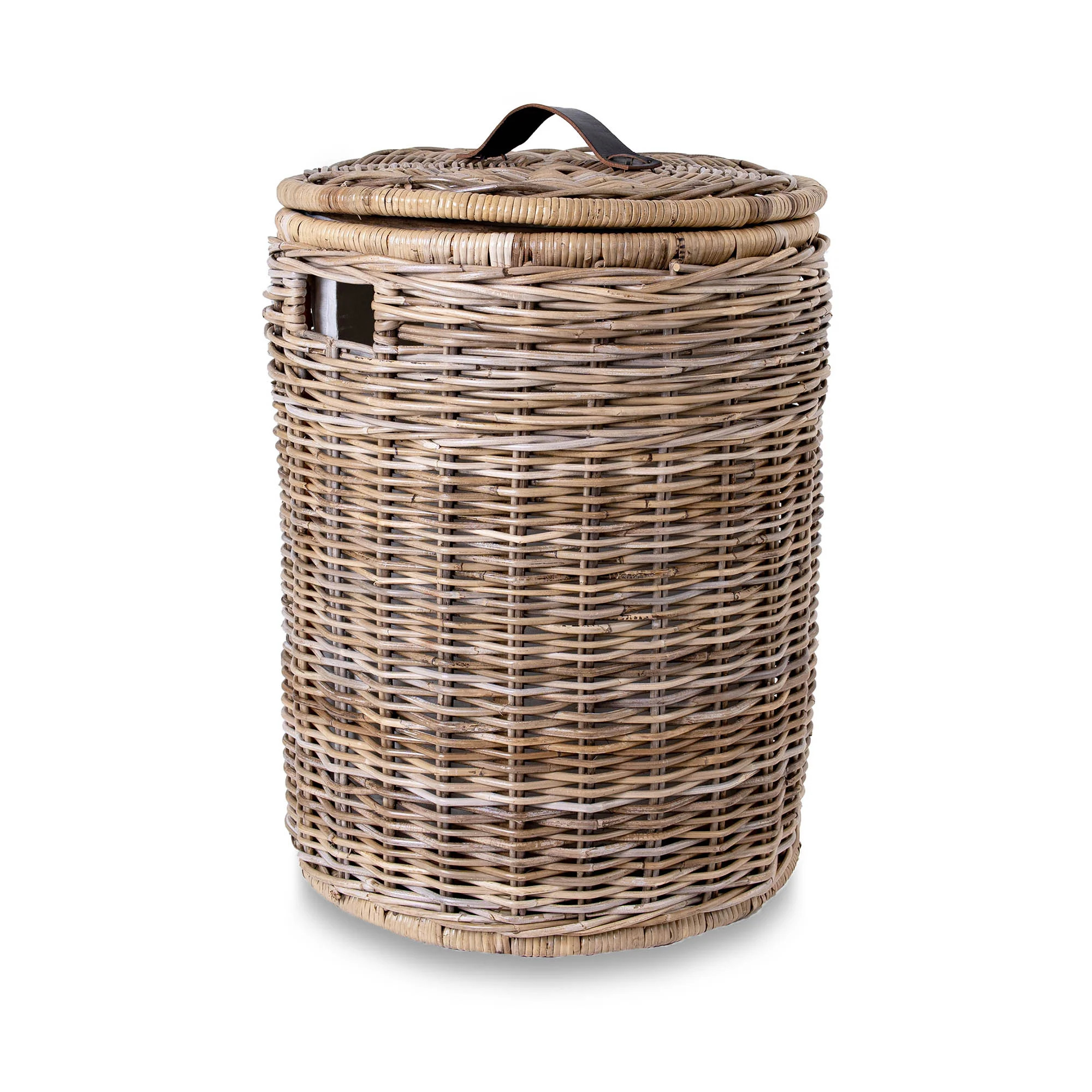 Round Kubu Wicker Laundry Hamper | The Basket Lady
