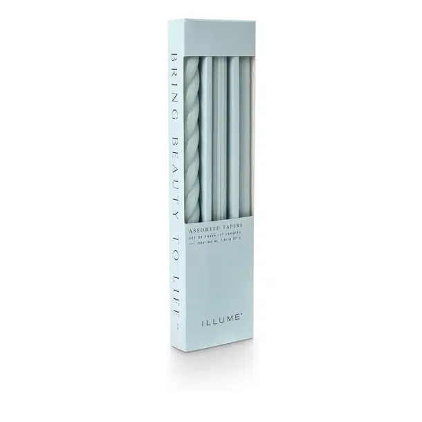 ILLUME Beautifully Done Unscented Assorted Candle Tapers 3-Pack | Birch Lane
