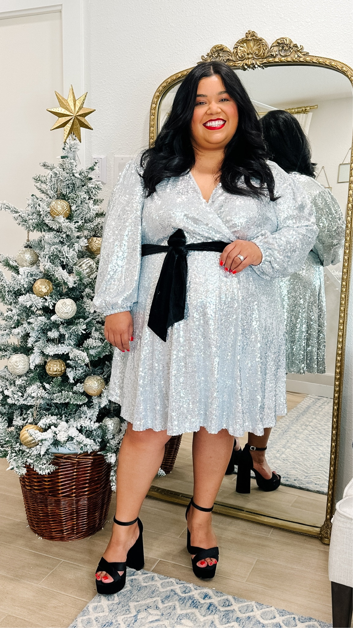 wrap dress holiday party Sweet Wink Girls Sequin Tutu Christmas Dress