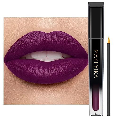MAKI YIKA Dark Purple Lipstick for Women Color Stay Long Lasting Lipsticks, No Smudge Matte Liquid Lipstick Transferproof Cruelty-Free Lip Color, GOTHIC PLUM | Amazon (US)