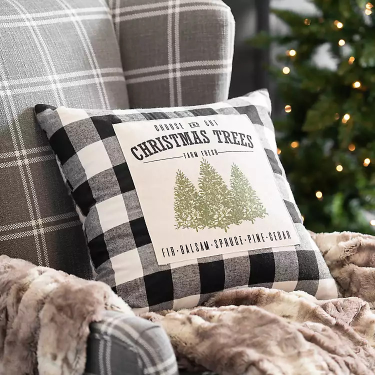 Buffalo Check Christmas Trees Pillow | Kirkland's Home