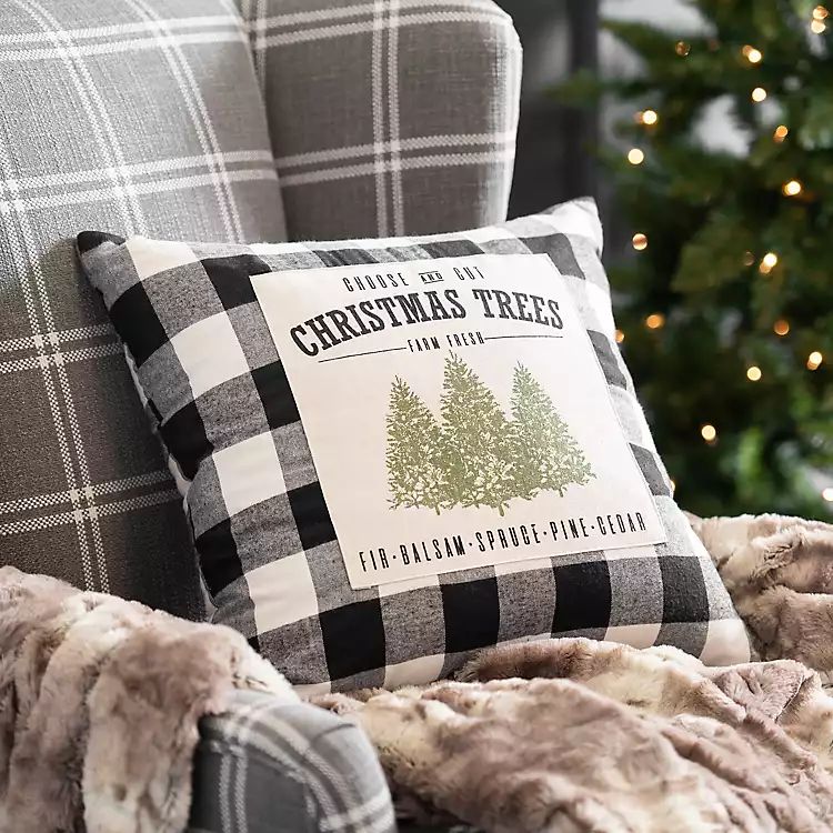 Buffalo Check Christmas Trees Pillow | Kirkland's Home