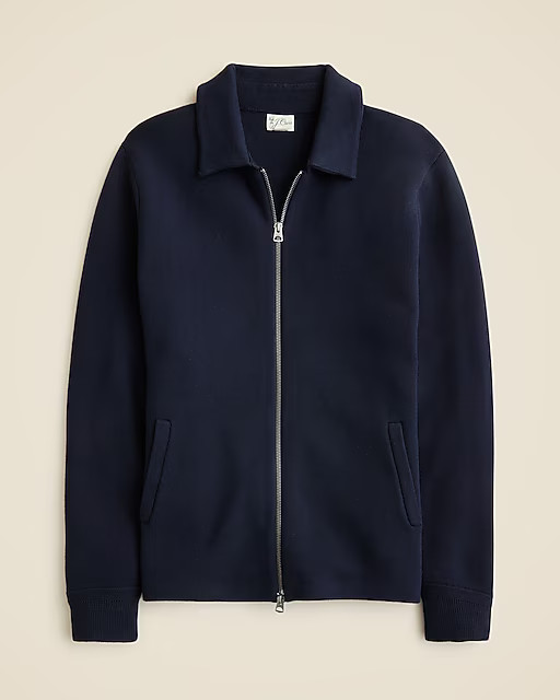 Cotton milano-stitch coach's sweater-jacket | J. Crew US