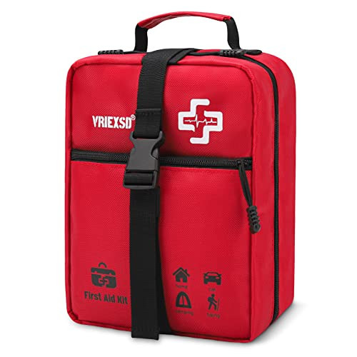 VRIEXSD 400 Piece Large First Aid Kit Premium Emergency Kits for Home, Office, Car, Outdoor, Hiking, Travel, Camping, Survival Medical First Aid Bag, Red | Amazon (US)
