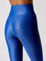 High Rise Full-length Legging in Leopard Takara Shine - Strong Blue | Carbon38