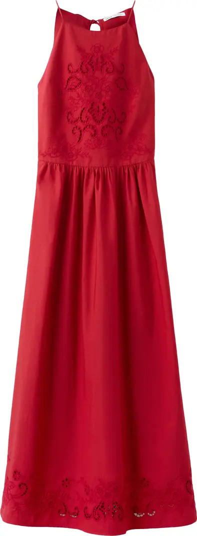 MANGO Embroidered Detail Cotton Dress | Nordstrom | Nordstrom