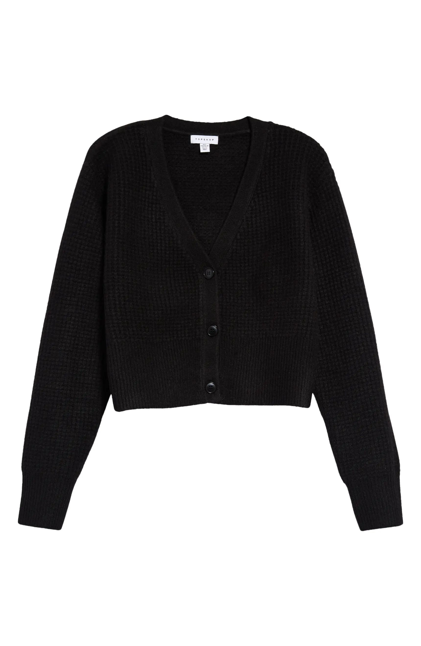 Waffle Knit Crop Cardigan | Nordstrom