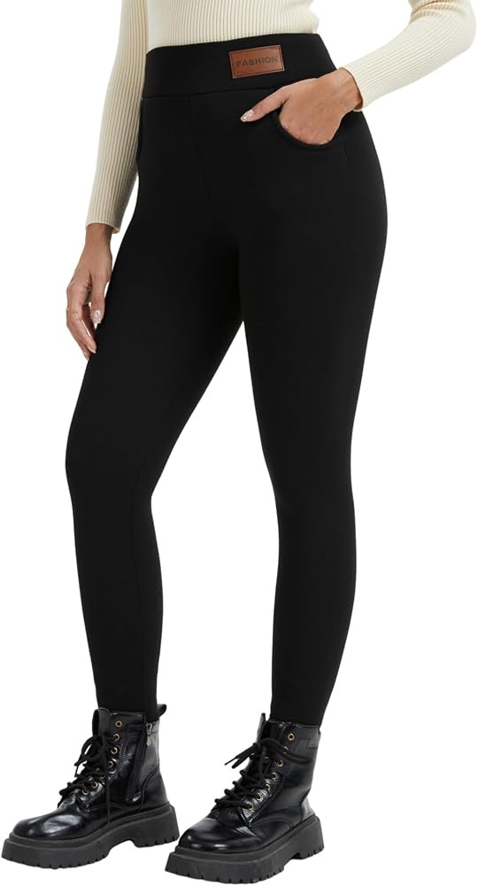Women's Sherpa Fleece Lined Leggings Winter Warm Thermal Tights Soft High Waist Thick Pants For C... | Amazon (US)
