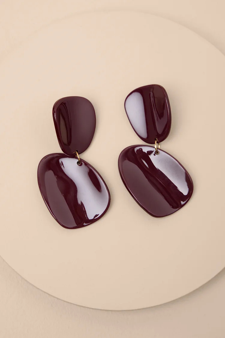 Aetheris Plum Purple Petal Drop Earrings | Lulus