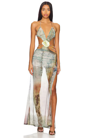 Vida Backless Maxi Dress With Shell Trim
                    
                    Jaded London | Revolve Clothing (Global)
