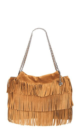 Tory Burch Fleming Fringe Hobo Bag in Brown. | Revolve Clothing (Global)