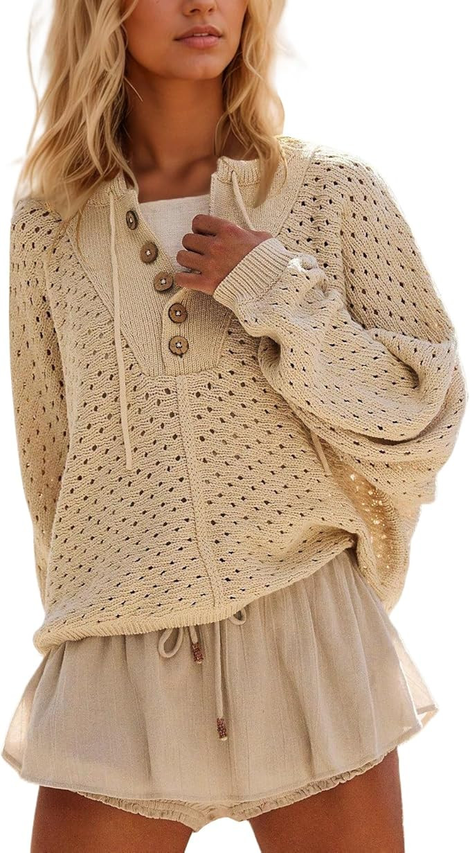 Oversized Crochet Sweater Tops | Amazon (US)