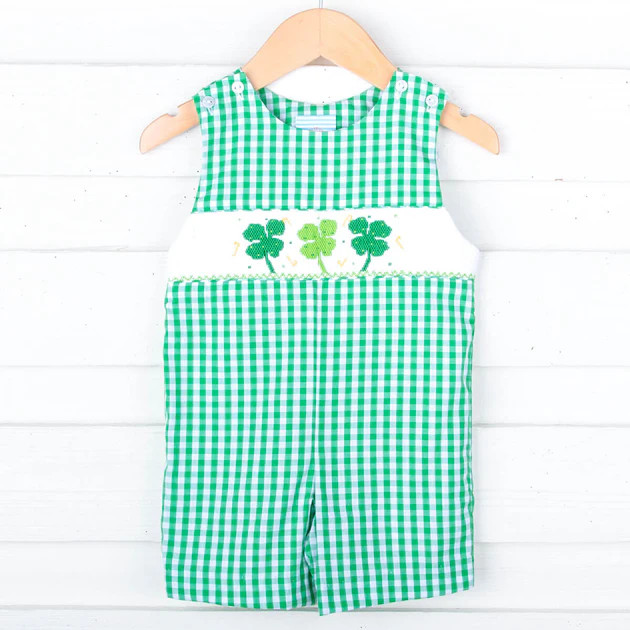 Four Leaf Clover Smocked Jon Jon | Classic Whimsy
