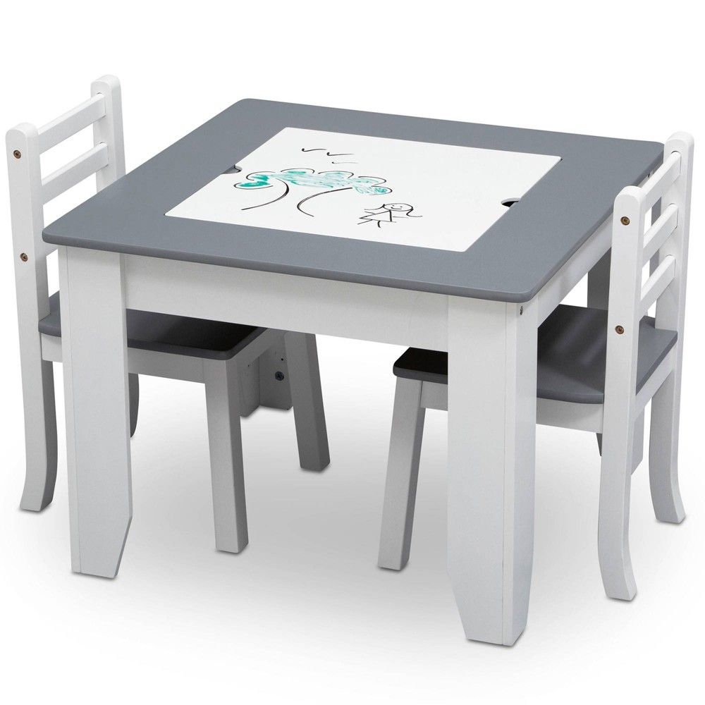 Delta Children Chelsea Wood Table and Chair Set - Gray/White | Target