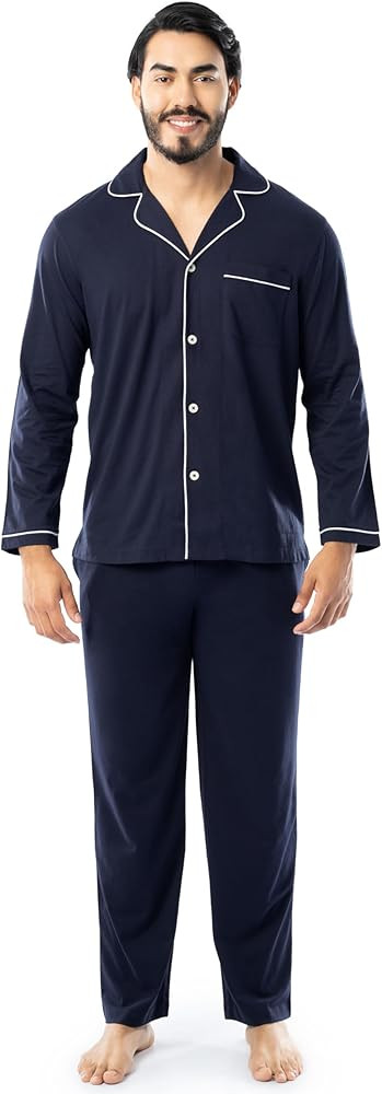 Fruit of the Loom Men's Jersey Knit Pajama Sleep Set | Amazon (US)