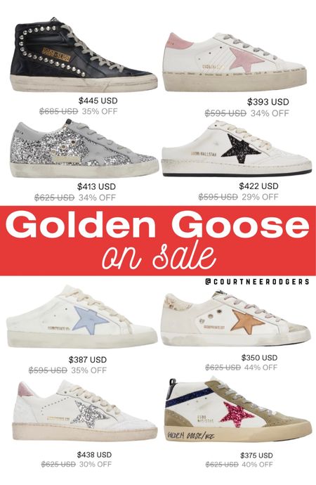 Golden Goose ON SALE!! P.S. this retailer is where most of my golden goose are from!

Sizing➡️ I’m a size 7.5
✨I wear size 38 in Superstars
✨I wear a size 37 in Hi-stars 
✨I wear a size 37 in Ball Stars
✨Midstars fit in between superstars and hi-stars (I prefer a size 38, although unless you tie them tighter, you may feel like your heel slips)
✨Dad Sneakers I wear a size 37

Golden goose, ssense, Christmas gifts, gifts for her, gift guide, Black Friday 

#LTKshoecrush #LTKSeasonal #LTKGiftGuide