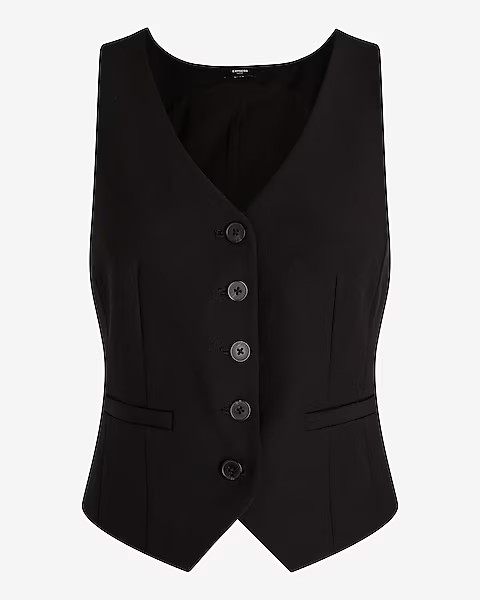 Editor Button Front Blazer Vest | Express