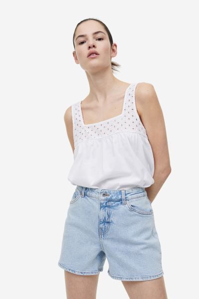 Top with Eyelet Embroidered Detail | H&M (US)