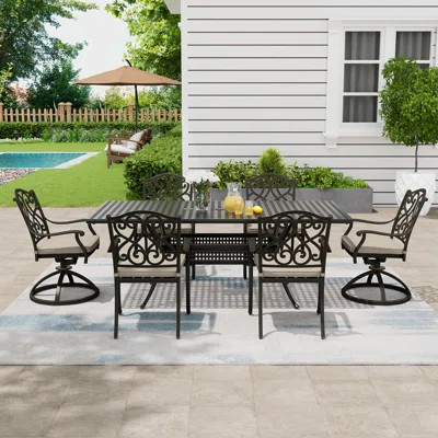 Shirly Rectangular 8 - Person 80.31'' L Outdoor Dining Set with Cushions | Wayfair North America