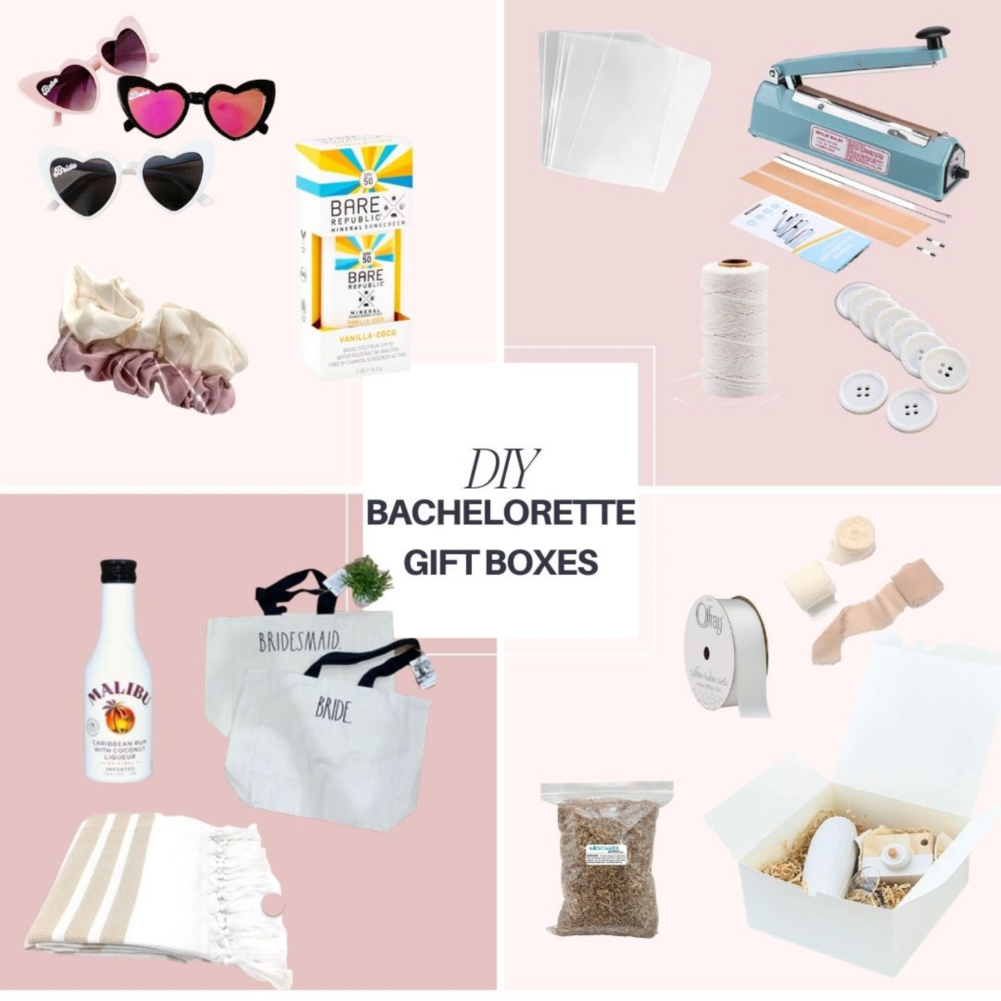 DIY aesthetically pleasing bachelorette gift boxes! Neutral beach/tropical themed 

#LTKtravel #LTKparties #LTKGiftGuide