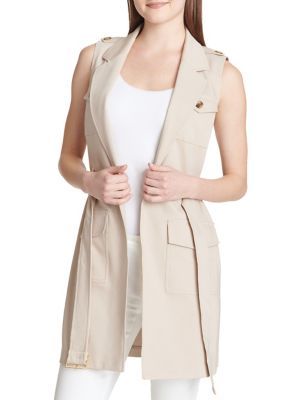 Calvin Klein - Sleeveless Belted Trench Vest | Lord & Taylor