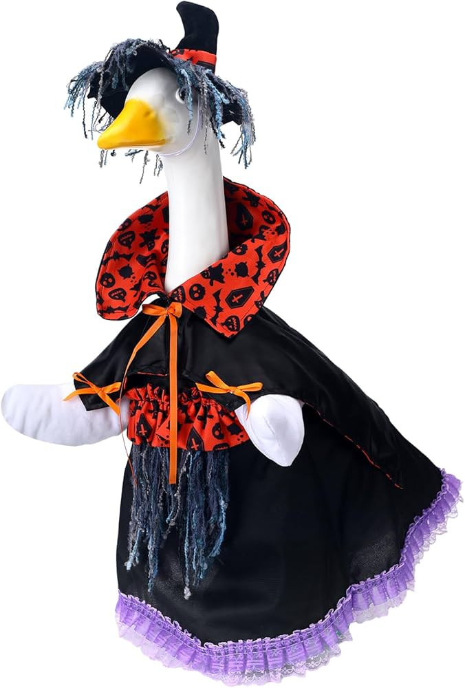 Halloween Witch Goose Outfit Clothes for 23" High Cement or Plastic Goose Lawn Clothing Porch Gar... | Amazon (US)