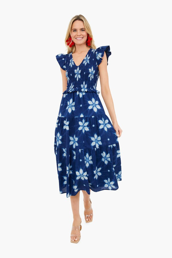 Isla Print Smocked Tiered Midi Dress | Tuckernuck (US)