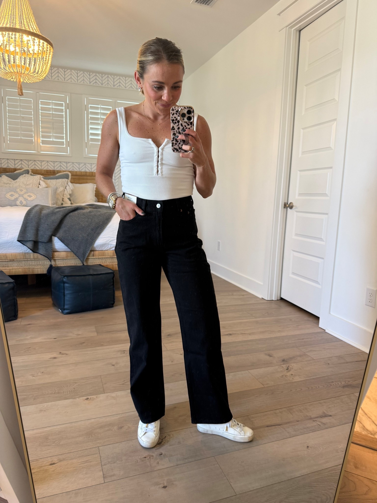 High rise loose jean from Abercrombie! I prefer the “short” styles since I’m 4”11!