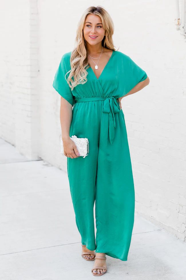 Path To Happiness Teal Jumpsuit | Pink Lily