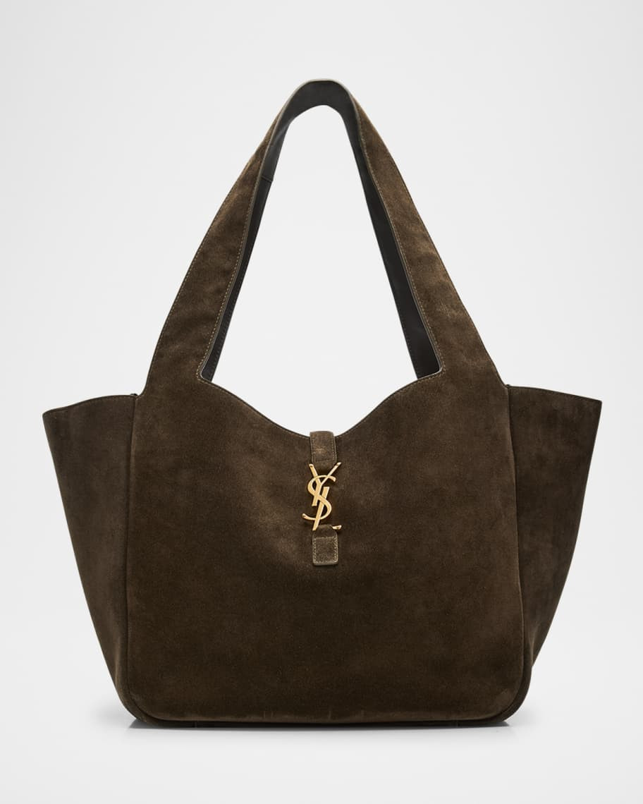 Saint Laurent Bea YSL Cabas Tote Bag in Suede | Neiman Marcus