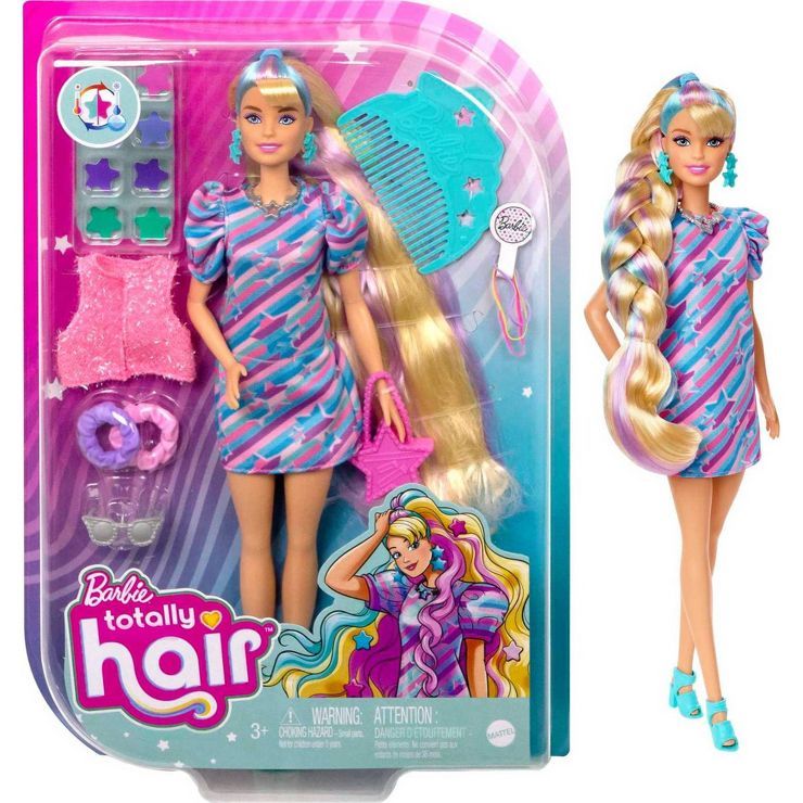 ​Barbie Totally Hair Doll - Star-Themed Dress | Target